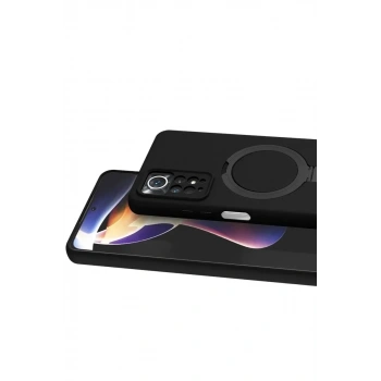 Mey İthalat®   Redmi Note 12 Pro 4G Regal Magsafe Standlı Kapak - Siyah