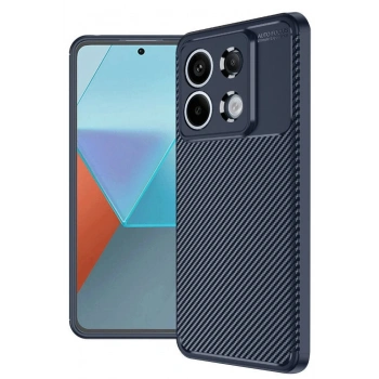 Mey İthalat®   Redmi Note 13 Pro 4G Kılıf Auto Focus Karbon Kapak - Lacivert