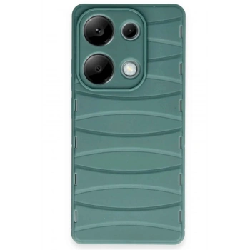 Mey İthalat®   Redmi Note 13 Pro 4G Kılıf Bibercas Silikon Kapak - Koyu Yeşil