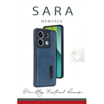 Mey İthalat®   Redmi Note 13 Pro 4G Kılıf Sara Kartvizitli Deri Kılıf - Taba
