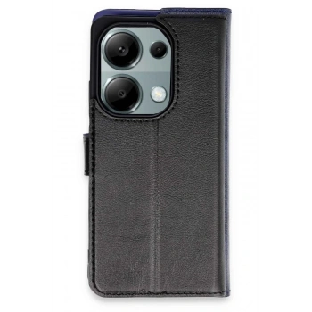 Mey İthalat®   Redmi Note 13 Pro 4G Kılıf Trend S Plus Kapaklı Kılıf - Siyah