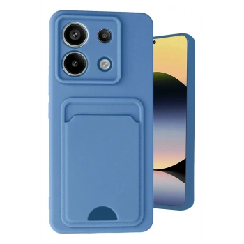 Mey İthalat®   Redmi Note 13 Pro 5G Kılıf Kelvin Kartvizitli Silikon - Mavi