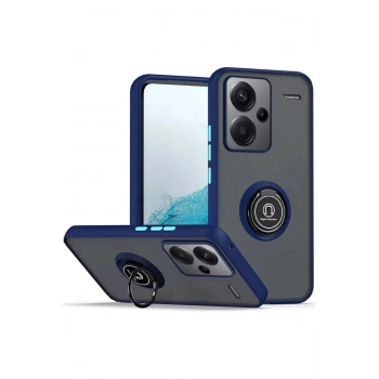Mey İthalat®   Redmi Note 13 Pro Plus Kılıf Montreal Yüzüklü Silikon Kapak - Lacivert