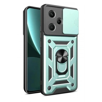 Mey İthalat®   Redmi Note 13 Pro Plus Kılıf Pars Lens Yüzüklü Silikon - Yeşil