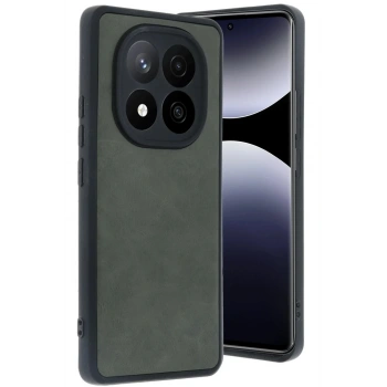 Mey İthalat®   Redmi Note 14 Pro 4G Kılıf Aras Deri Kapak - Koyu Yeşil