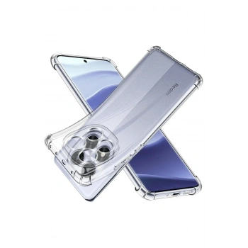 Mey İthalat®   Redmi Note 14 Pro 5G Kılıf Lüx Şeffaf Silikon
