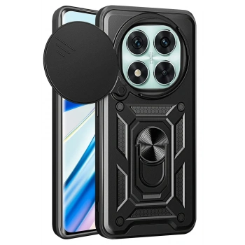 Mey İthalat®   Redmi Note 14 Pro 5G Kılıf Pars Lens Yüzüklü Silikon - Siyah