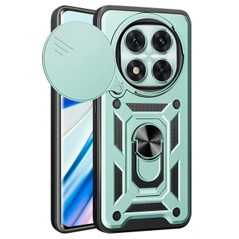 Mey İthalat®   Redmi Note 14 Pro 5G Kılıf Pars Lens Yüzüklü Silikon - Yeşil