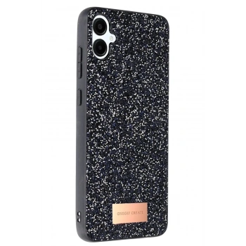 Mey İthalat®  Samsung Galaxy A06 Bright Simli Kapak - Siyah