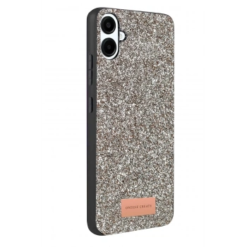 Mey İthalat®  Samsung Galaxy A07 4G Bright Simli Kapak - Gümüş