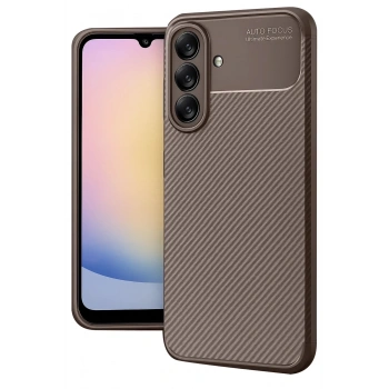 Mey İthalat®  Samsung Galaxy A17 5G Auto Focus Karbon Kapak - Kahverengi