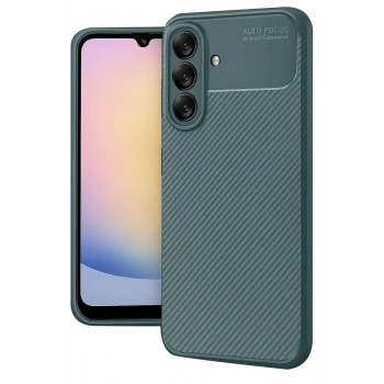 Mey İthalat®  Samsung Galaxy A17 5G Auto Focus Karbon Kapak - Koyu Yeşil