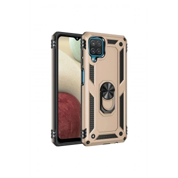 Mey İthalat®  Samsung Galaxy A22 Kılıf Sofya Yüzüklü Silikon Kapak - Gold