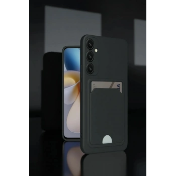 Mey İthalat®  Samsung Galaxy A55 5G Kılıf Kelvin Kartvizitli Silikon - Siyah