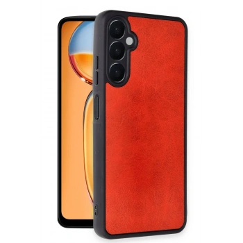 Mey İthalat®  Samsung Galaxy A56 Kılıf Aras Deri Kapak - Kırmızı