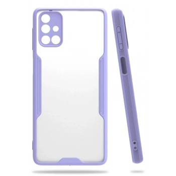 Mey İthalat®  Samsung Galaxy M31S Kılıf Platin Silikon - Lila