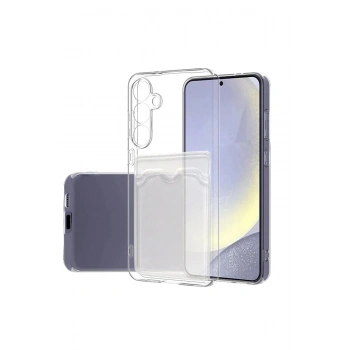 Mey İthalat®  Samsung Galaxy S24 FE Kılıf Kart Şeffaf Silikon - Şeffaf