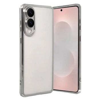 Mey İthalat®  Samsung Galaxy S25 Edge  Lensli Silikon - Gümüş