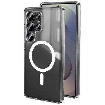 Mey İthalat®  Samsung Galaxy S25 Ultra Kılıf Magneticsafe Şeffaf Silikon - Şeffaf