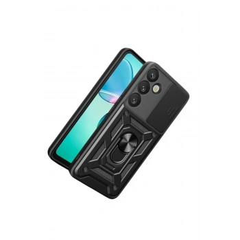 Mey İthalat®  Samsung Galaxy S26 Plus Pars Lens Yüzüklü Silikon - Siyah