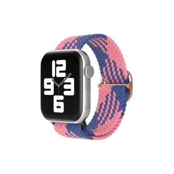 Mey İthalat®   Watch 38mm Star Kordon - Pembe-Mavi