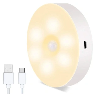 BiiShe® Hareket Sensörlü Usb Şarjlı Spot Lamba Mıknatıslı ve Yapışkanlı Gün Işığı Renk Led