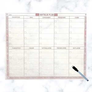 BiiShe® Şeffaf Kendiliğinden Yapışkanlı Kalemli Haftalık Planlayıcı 40cm-50cm