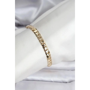 Mey İthalat® 14K Gold Renk Kaplama Ezme Zincir Model Kadın Bileklik