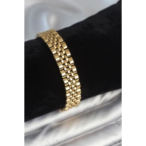 Mey İthalat® 316L Çelik 12 mm Kalınlıkta Gold Renkli Erkek Bileklik