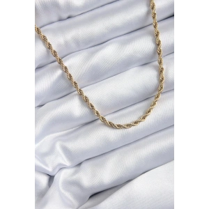 Mey İthalat® 316L Çelik Gold Renk 60 cm Burgu Model Kadın Kolye