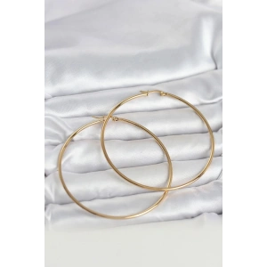 Mey İthalat® 316L Çelik Gold Renk 70 mm Kadın Halka Küpe