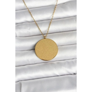 Mey İthalat® 316L Çelik Gold Renk Ayetel Kürsi ve Allah Yazılı Kolye