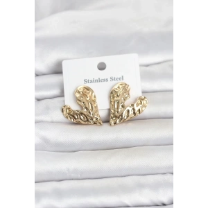 Mey İthalat® 316L Çelik Gold Renk Kalp Model Kadın Küpe