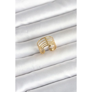 Mey İthalat® 316L Çelik Gold Renk Vintage Model Kadın Yüzük