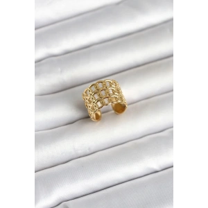 Mey İthalat® 316L Çelik Gold Renk Zincir Model Kadın Yüzük