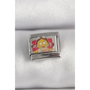 Mey İthalat® 316L Çelik Gümüş Renk Renkli Çocuk İşlemeli Nomination Charm