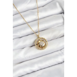 Mey İthalat® 316L Çelik Zincir Gold Renk Kutup Yıldızı Model Kadın Kolye