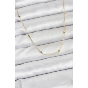 Mey İthalat® CM 14K Gold Renk Minik Top Zincirli Kadın Kolye