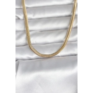 Mey İthalat® CM 14K Gold Renk Yassı Yılan Zincir Model 45 cm Kadın Kolye