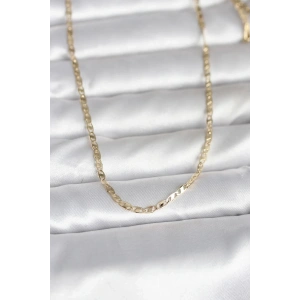 Mey İthalat® CM 14K Gold Renk Yassı Zincir Model 60 cm Kadın Kolye