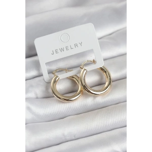 Mey İthalat® Gold Renk Pirinç Halka 25 mm Kadın Küpe