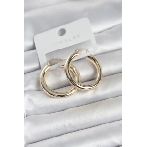 Mey İthalat® Gold Renk Pirinç Halka 30 mm Kadın Küpe