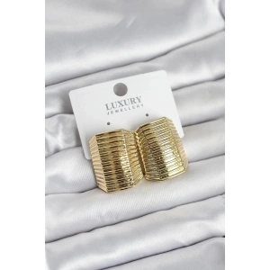 Mey İthalat® Gold Renk Pirinç Vintage Esintili Statement Küpe