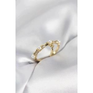 Mey İthalat® Gold Renk Sallantılı Kemik Model Kadın Yüzük