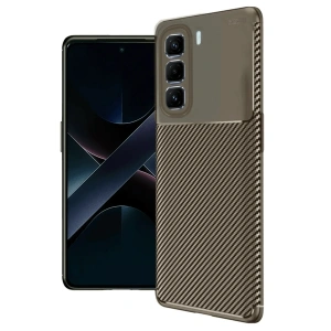 Mey İthalat®  İnfinix Hot 50 Pro Plus 4G Auto Focus Karbon Kapak - Kahverengi