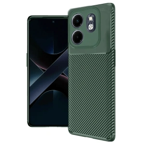 Mey İthalat®  İnfinix Smart 9 Kılıf Auto Focus Karbon Kapak - Koyu Yeşil