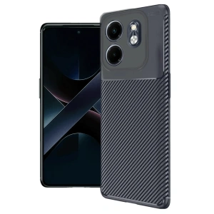 Mey İthalat®  İnfinix Smart 9 Kılıf Auto Focus Karbon Kapak - Lacivert