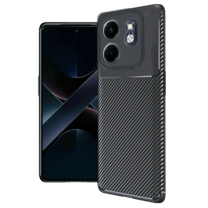 Mey İthalat®  İnfinix Smart 9 Kılıf Auto Focus Karbon Kapak - Siyah