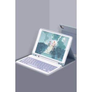 Mey İthalat®  iPad 10.2 (9.nesil) Kılıf KC01 Smart Klavyeli Tablet Kılıfı - Lacivert