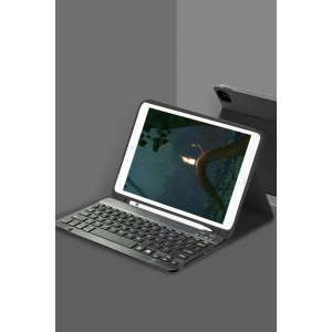 Mey İthalat®  iPad Pro 12.9 (2022) Kılıf KC01 Smart Klavyeli Tablet Kılıfı - Siyah